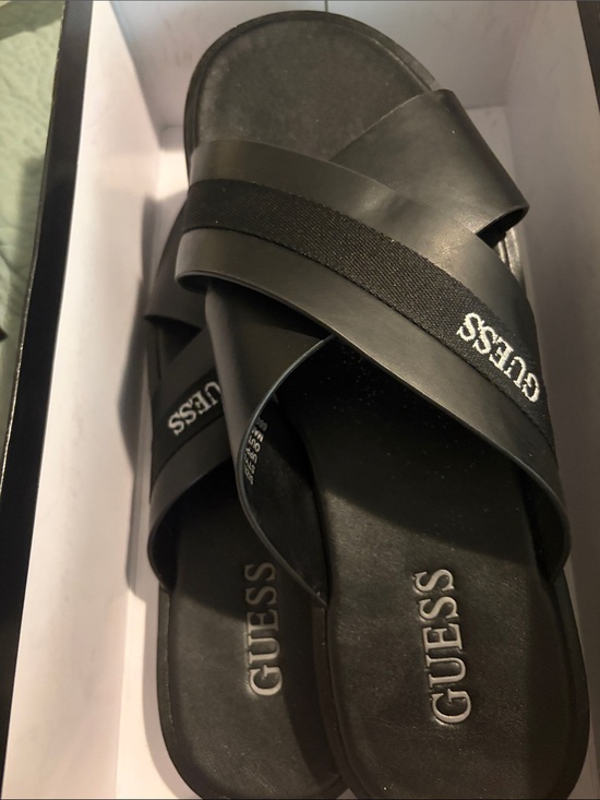Guess Other - Guess Black Crisscross Logo Slide Sandals